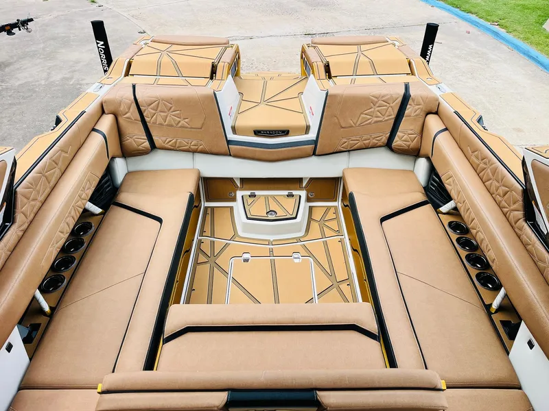 Slide: The Image of Luxurious interior of 2026 Nautique Super Air Nautique G25 Paragon boat. - 42
