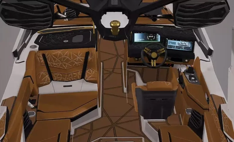 Slide: The Image of Luxurious interior of 2026 Nautique Super Air Nautique G25 Paragon boat. - 77