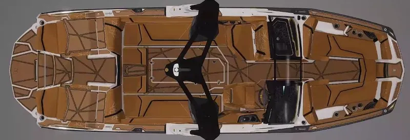 Slide: The Image of 2026 Nautique Super Air Nautique G25 Paragon, top view, luxury boat interior design. - 78