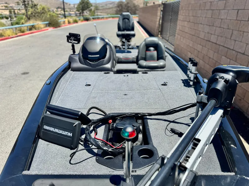 Slide: The Image of 2021 Tracker Pro Team 175 TXW boat with fishing gear and electronics on deck. - 12