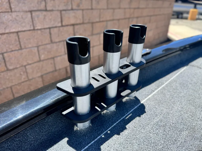 Slide: The Image of Rod holder on 2021 Tracker Pro Team 175 TXW boat, mounted on a sunny day. - 15