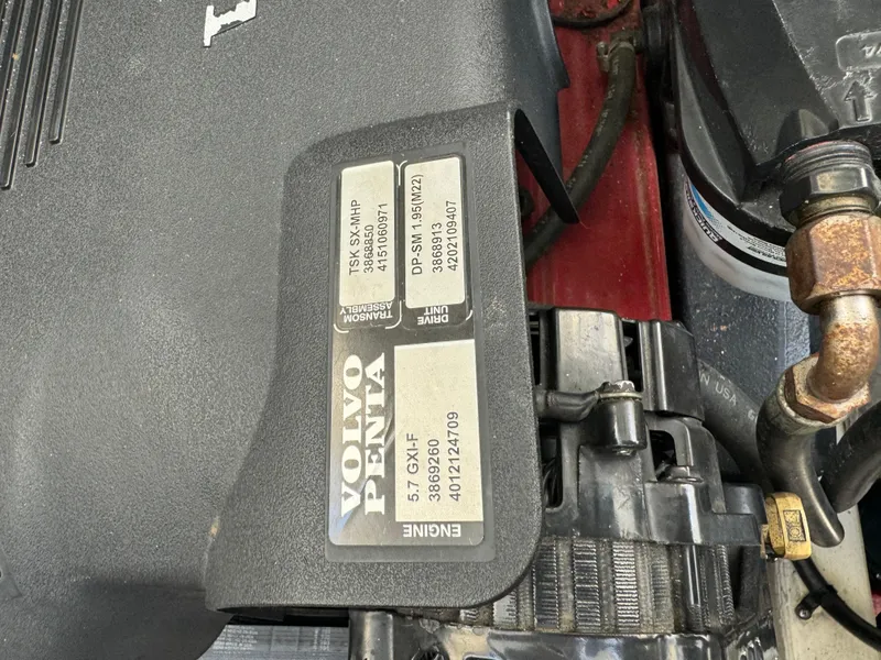 Slide: The Image of Volvo Penta engine label on 2004 Cruisers Yachts 320 Express. - 34