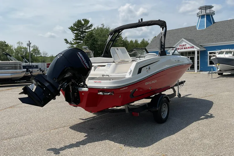 Slide: The Image of 2025 Bayliner VR5 OB boat with Mercury outboard motor at Port Harbor Marine. - 8