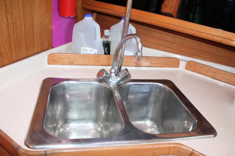 Slide: The Image of Stainless steel sink in 1998 Catalina 42 MkII yacht kitchen. - 40