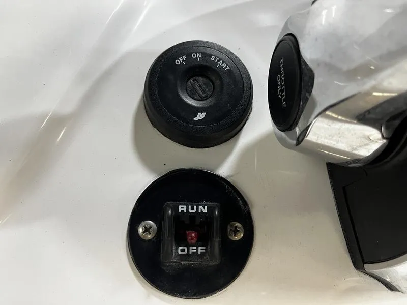 Slide: The Image of Control panel of 2025 Tidewater 1910 Bay Max boat with switches. - 11