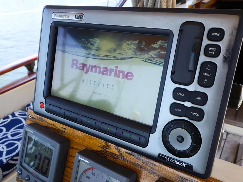 Slide: The Image of Raymarine E-Series navigation system on 1987 Gozzard 36 sailboat. - 11