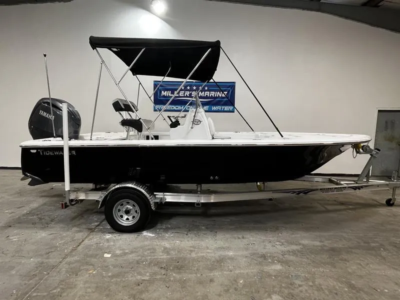 The Image of 2025 Tidewater 1910 Bay Max boat on trailer in showroom. - 0