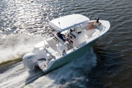 Slide: The Image of Manufacturer Provided Image: 2025 Sea Fox 228 Commander cruising on open water, showcasing sleek design and performance. - 5