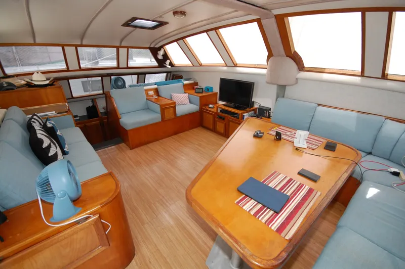 Slide: The Image of Spacious interior of 2003 Leopard Morrelli & Melvin Catamaran with comfortable seating and modern amenities. - 2