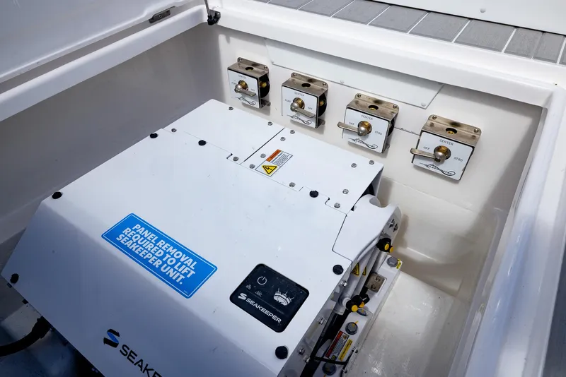 Slide: The Image of Seakeeper unit in 2025 Blackwater 43 Sportfish boat, showcasing advanced stabilization technology. - 6