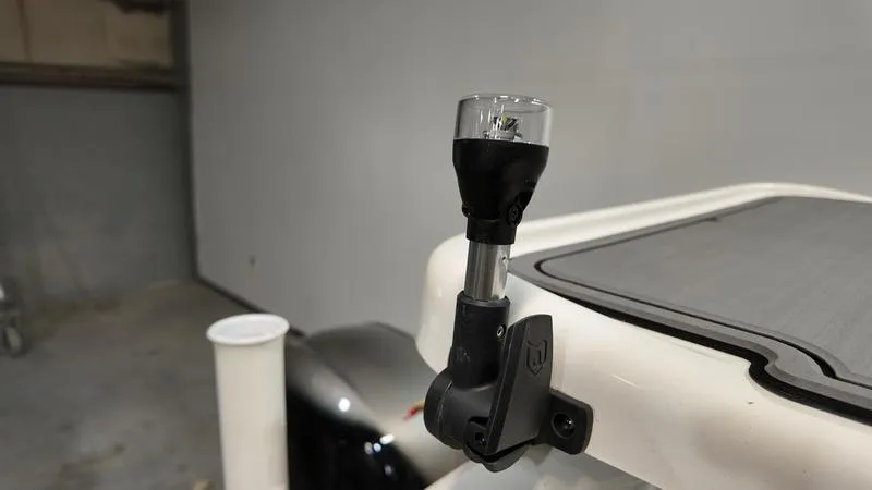 Slide: The Image of 2025 Spyder FX19 Vapor boat detail with mounted navigation light. - 5