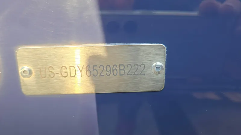 Slide: The Image of Hurricane SunDeck 191 OB 2022 boat identification plate with serial number. - 45