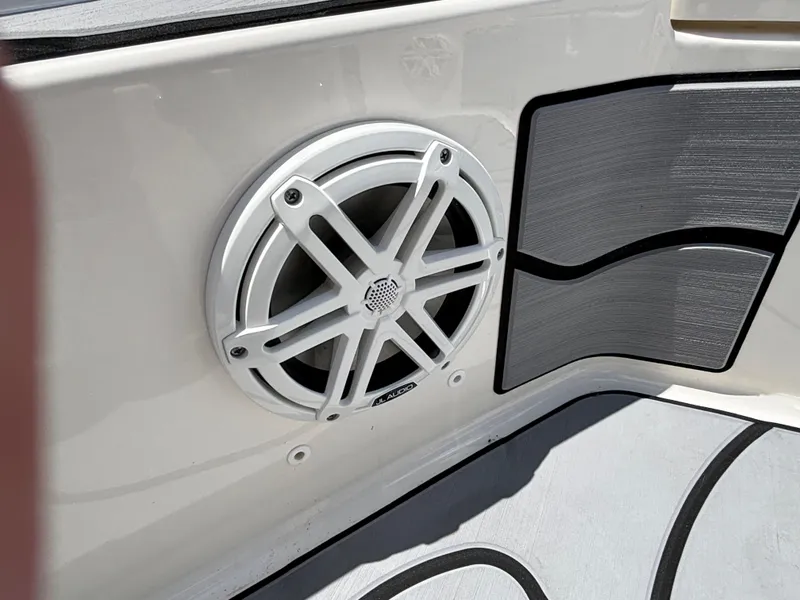 Slide: The Image of Speaker detail on 2023 Boston Whaler 220 Dauntless boat interior. - 19
