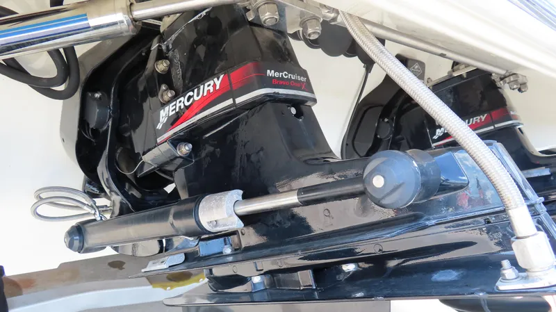 Slide: The Image of Close-up of Mercury MerCruiser Bravo One X engine on 2004 Fountain 35 Executioner boat. - 8