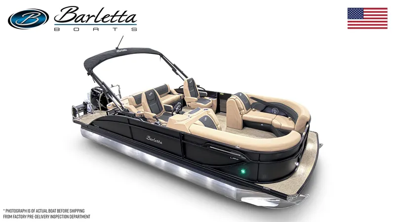 Slide: The Image of 2026 Barletta C22UC pontoon boat with luxurious seating and sleek design. - 9