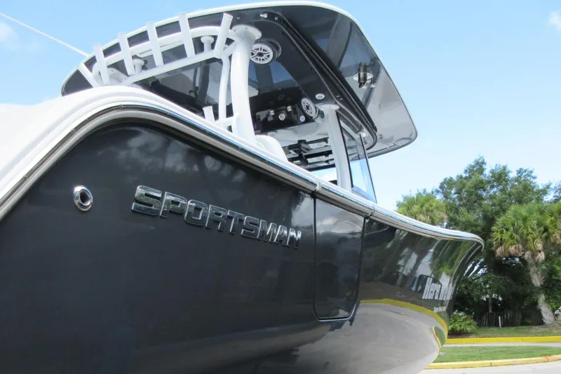 Slide: The Image of 2021 Sportsman Open 352 Center Console boat with sleek design and modern features. - 33