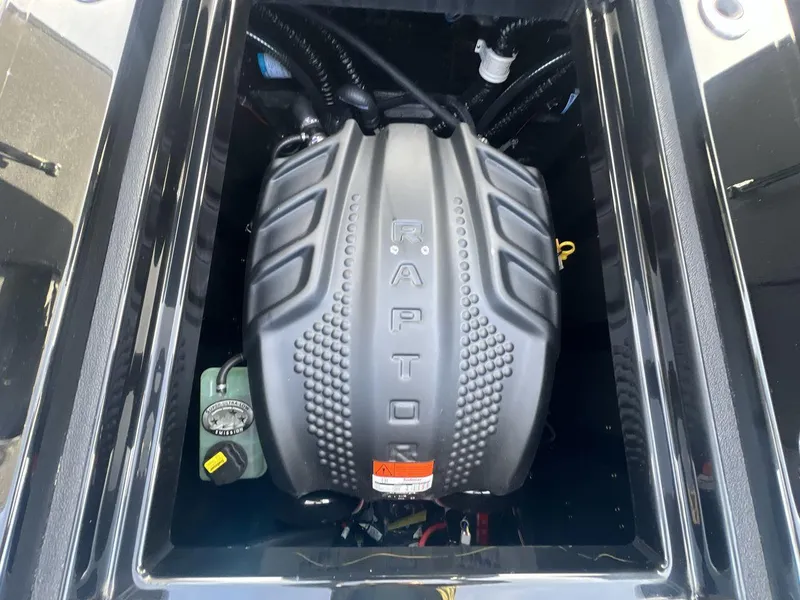 Slide: The Image of 2025 Moomba Mojo engine compartment featuring a Raptor engine. - 20