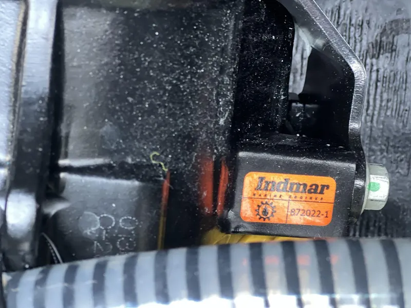 Slide: The Image of Close-up of Indmar engine component in 2025 Moomba Mojo boat. - 26