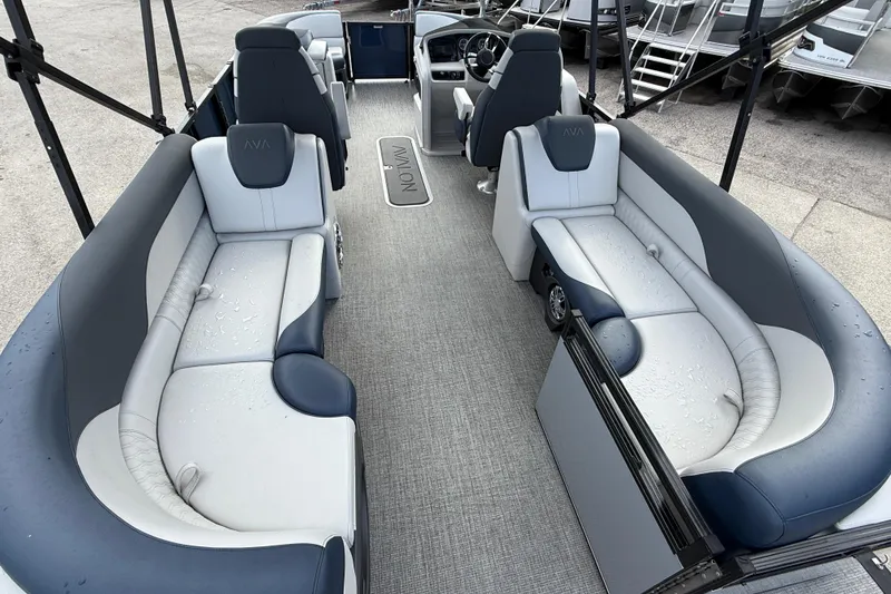 Slide: The Image of 2025 Avalon LSZ Quad Lounger 24' Tri Toon with luxurious seating and modern design. - 36