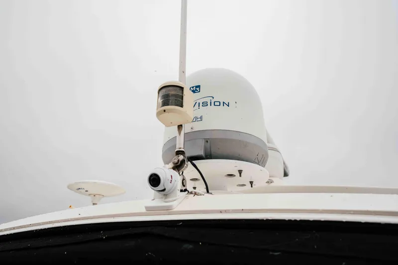 Slide: The Image of Radar and camera equipment on a 2013 Sea Ray 510 Sundancer yacht. - 25