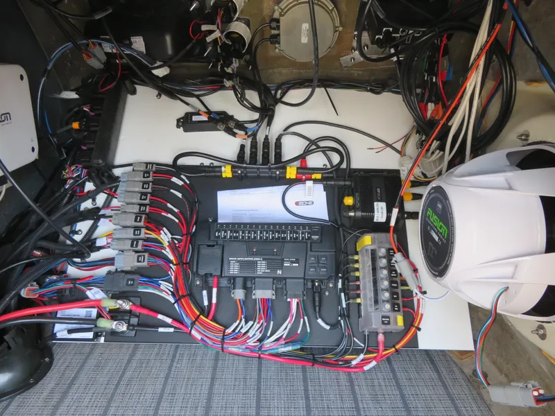 Slide: The Image of Electrical system setup in Avalon Excalibur Elite Windshield 2026, featuring organized wiring and components. - 27
