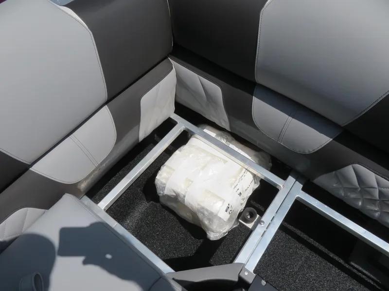 Slide: The Image of Interior view of Avalon Excalibur Elite Windshield 2026, showcasing under-seat storage space. - 38