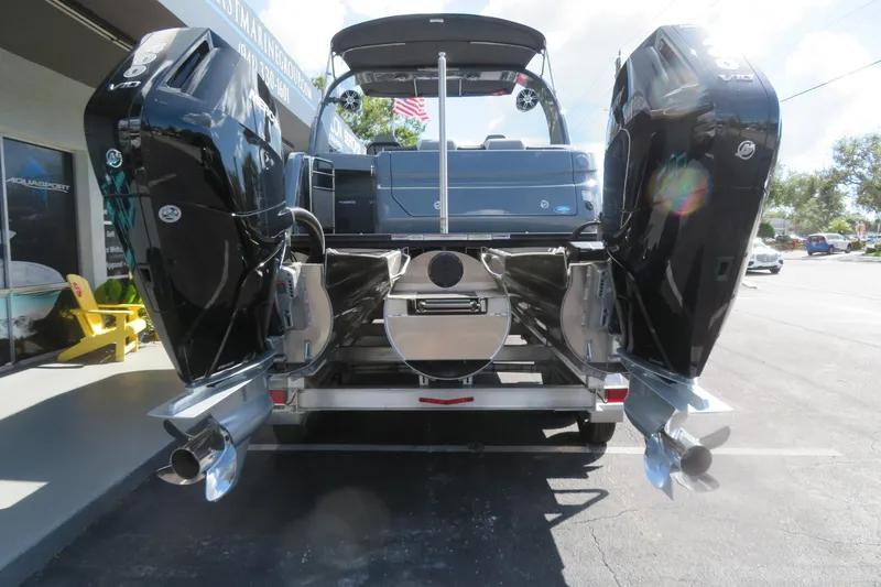 Slide: The Image of 2026 Avalon 2785 Excalibur Carbon Elite tri-toon boat with dual engines, Sarasota, FL. - 4