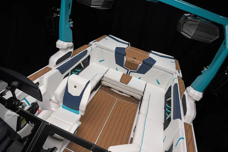 Slide: The Image of 2026 Nautique Super Air Nautique GS22 interior with luxurious seating and modern design. - 11