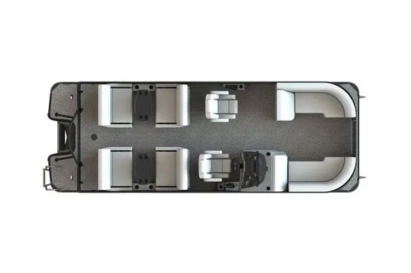 Slide: The Image of 2026 Sylvan L3 RLZ pontoon boat with spacious seating and modern design. - 3