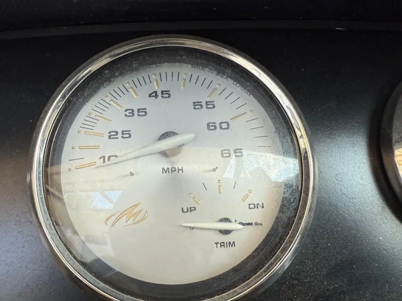 Slide: The Image of Speedometer of a 2016 Monterey 196MS boat, displaying speed in MPH. - 14