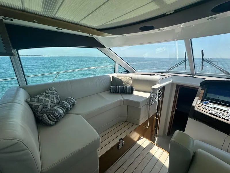 Slide: The Image of Luxurious interior of 2015 Cruisers Yachts 45 Cantius with ocean view. - 23