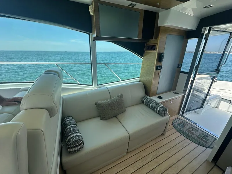 Slide: The Image of Luxurious interior of 2015 Cruisers Yachts 45 Cantius with ocean view. - 24