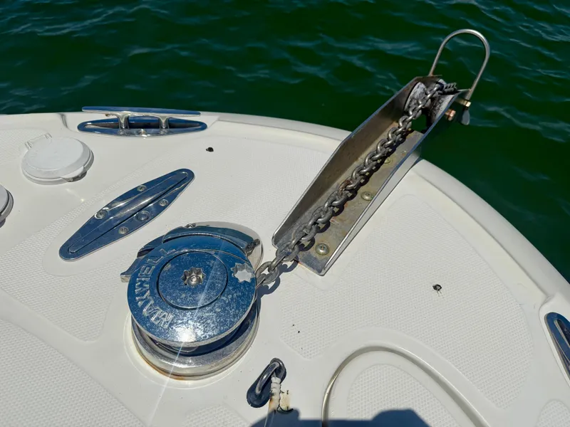 Slide: The Image of Anchor chain mechanism on 2006 Hydra-Sports Vector VX boat deck. - 35