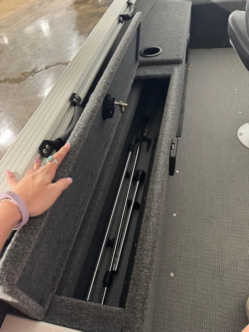 Slide: The Image of 2024 G3 AV17C Vinyl boat storage compartment with fishing rod holders. - 9