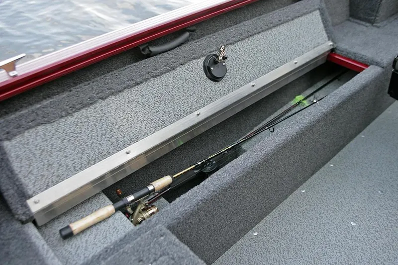 Slide: The Image of Manufacturer Provided Image: 2023 Lund 1650 Rebel XL Sport fishing rod storage compartment. - 6