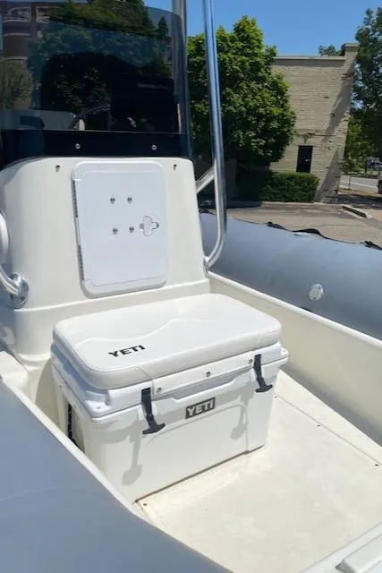 Slide: The Image of Zodiac Pro Open 650 boat with Yeti cooler on deck, 2011 model. - 7