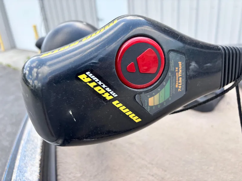 Slide: The Image of Close-up of Minn Kota Maxxum trolling motor control on 2000 Ranger 518VX Comanche boat. - 2