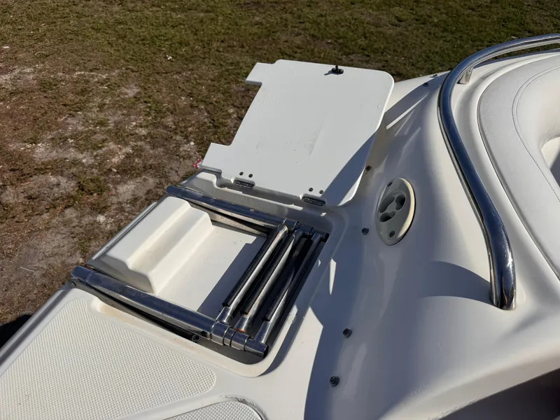 Slide: The Image of Hurricane 2000SD 2017 boat ladder and deck detail in sunlight. - 31