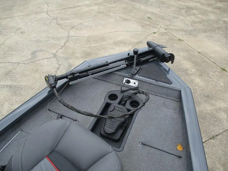 Slide: The Image of 2021 Tracker Pro Team™ 190 TX boat deck with trolling motor and seating. - 6