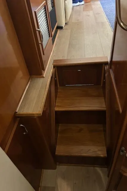 Slide: The Image of Bathroom interior of 2004 Carver 466 Motor Yacht with sink and shower. - 26