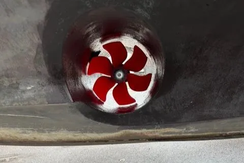 Slide: The Image of Engine of a 2004 Carver 466 Motor Yacht, showcasing intricate wiring and components. - 33