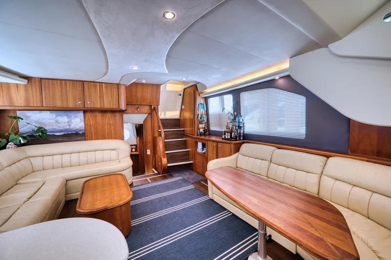 Slide: The Image of Interior of 2003 Silverton 43 Motor Yacht with cozy bedroom. - 49