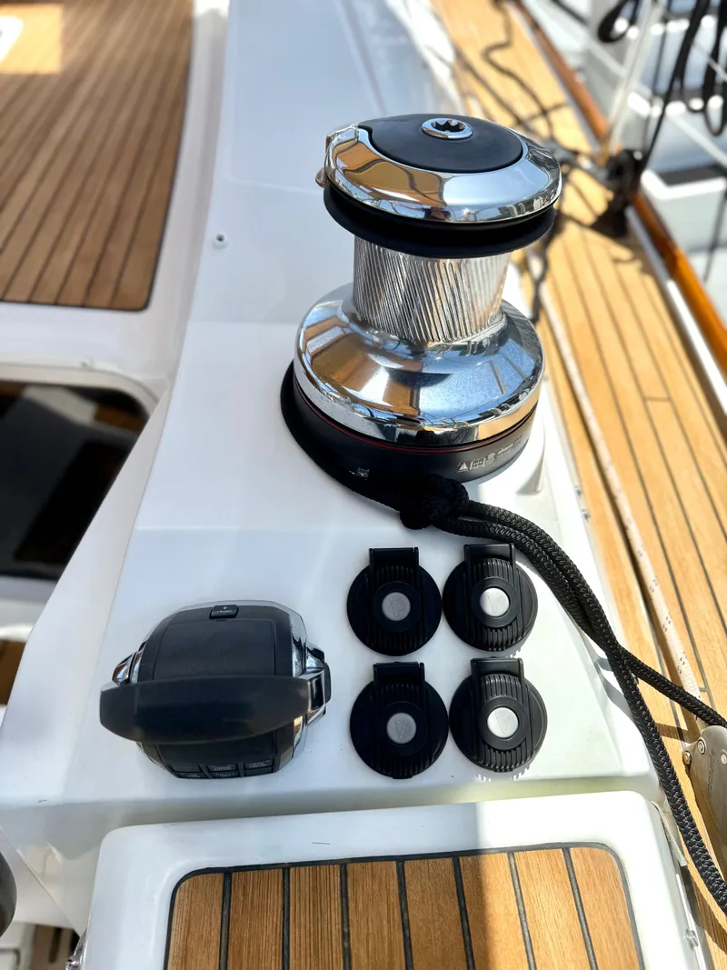 Slide: The Image of Jeanneau 58 yacht deck with winch and control panel, 2018 model. - 31