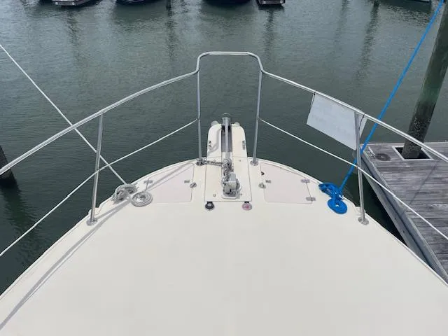 Slide: The Image of Bow view of 2001 Albin 31' Tournament Express at dock. - 11