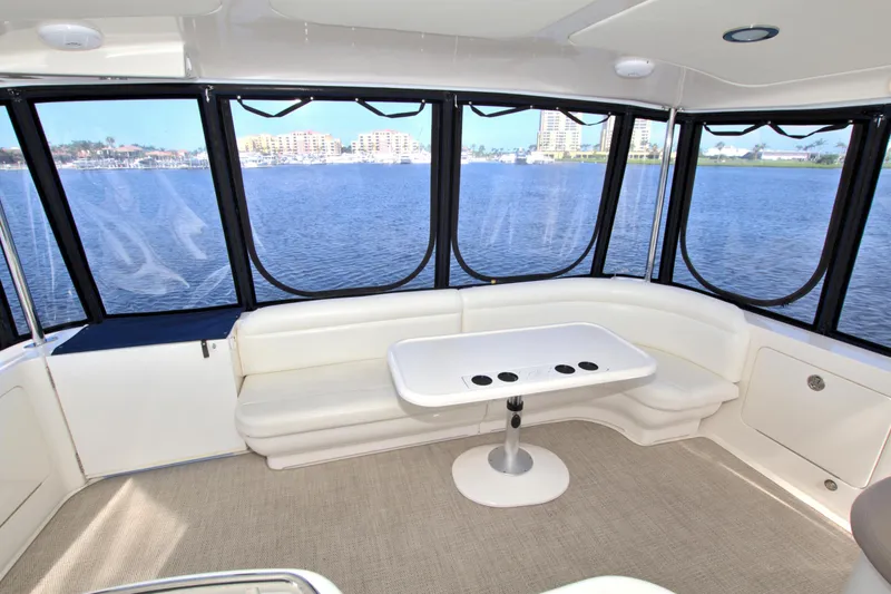 Slide: The Image of Luxurious 2003 Sea Ray 480 Motor Yacht interior with panoramic water views. - 21