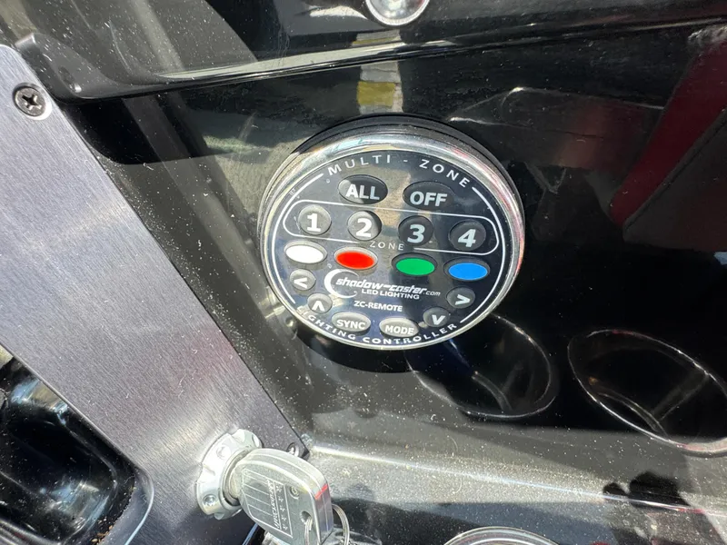 Slide: The Image of Control panel of 2022 MasterCraft NXT22 boat with multi-zone lighting controller. - 18