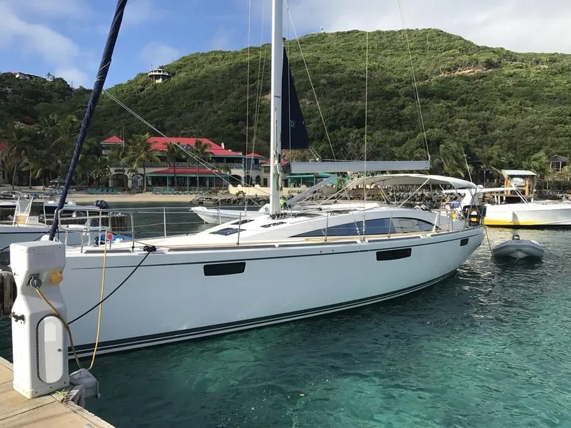 The Image of Sailing yacht Bavaria Vision 46, 2012 model, docked in a scenic marina. - 0