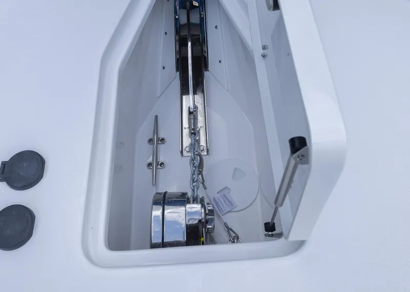 Slide: The Image of Anchor compartment of 2026 Sea Hunt Gamefish 27 Coffin Box boat. - 6