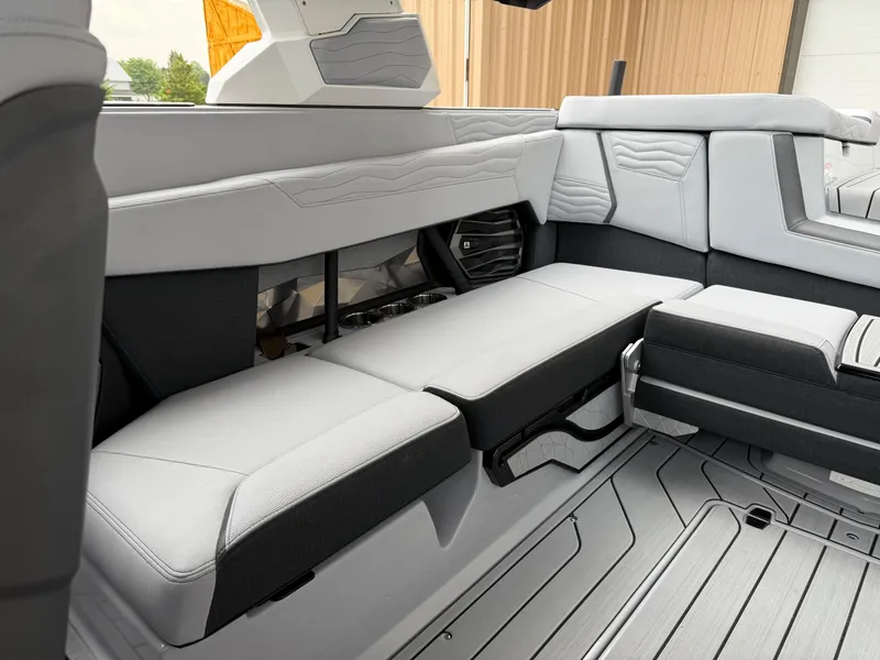Slide: The Image of Interior seating of 2025 Nautique Super Air Nautique G23 boat, featuring modern design and comfort. - 25
