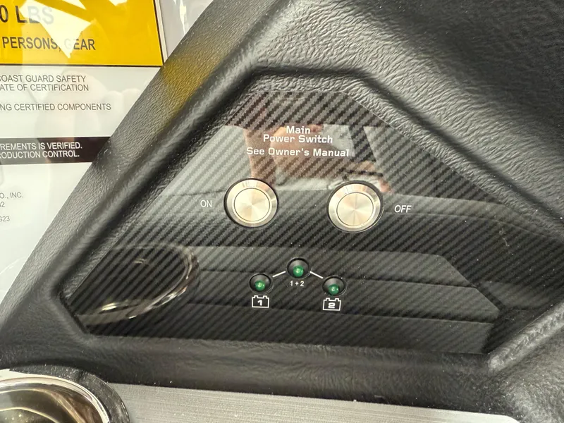 Slide: The Image of Main power switch panel of 2025 Nautique Super Air Nautique G23 boat. - 43